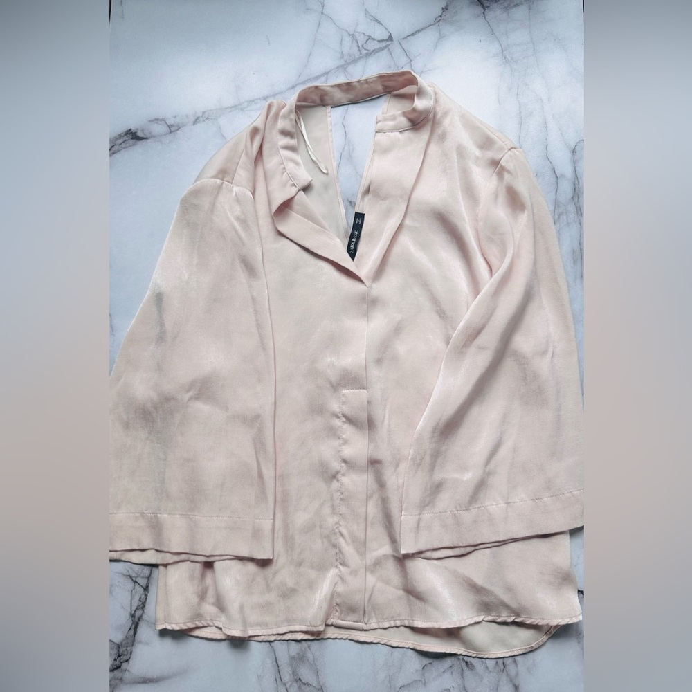 Zara basics silk oversized shirt